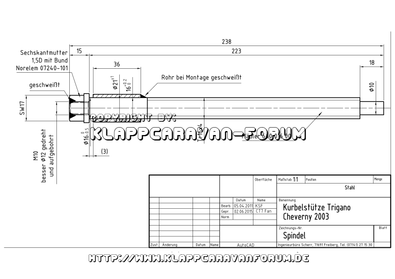 Spindel Kurbelstütze Cheverny 2003