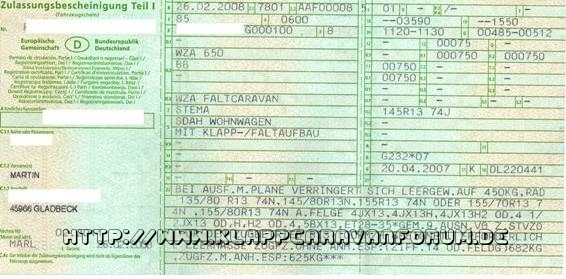 Falter Zulassungsbescheinigung 1